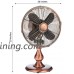 DecoBREEZE Oscillating Table Fan 3 Speed Air Circulator Fan  10 In  Brushed Copper - B01N8S31B9